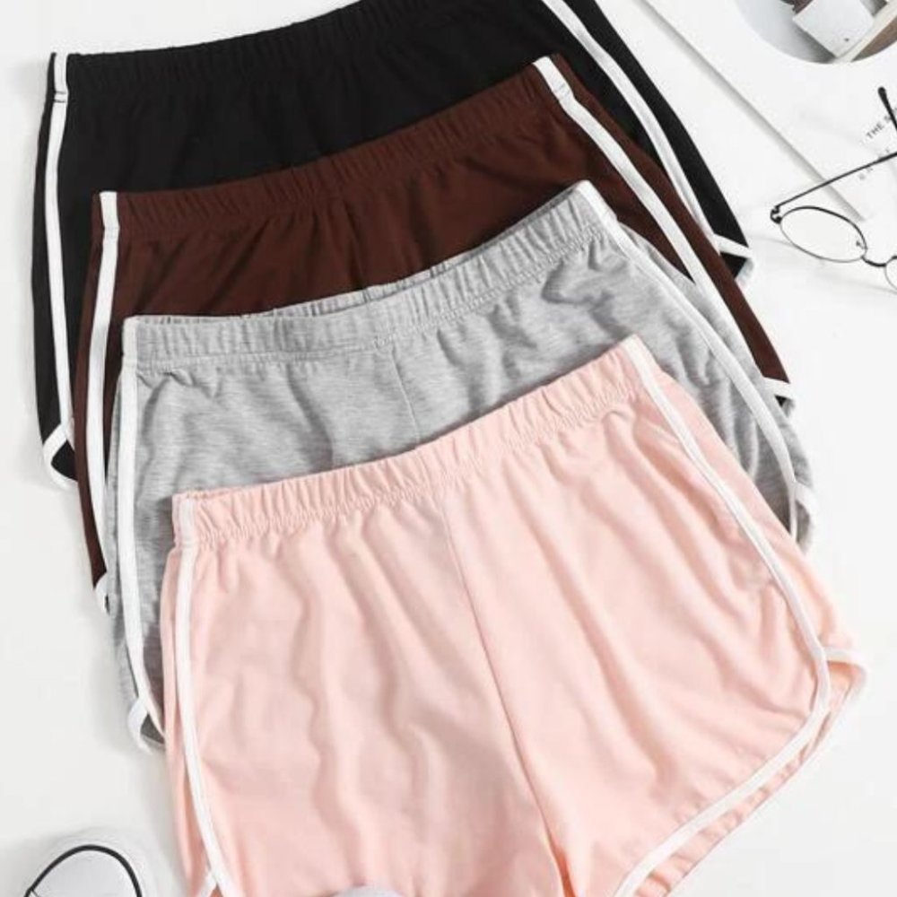 SHEIN 4-Pack (Brown, Black, Grey, Pink) Track Shorts